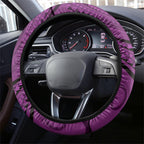 New Zealand Purple Darts Steering Wheel Cover Maori Fern Curve Style