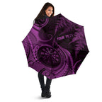Personalised New Zealand Purple Darts Umbrella Maori Fern Curve Style
