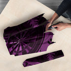 Personalised New Zealand Purple Darts Umbrella Maori Fern Curve Style