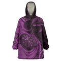 Personalised New Zealand Purple Darts Wearable Blanket Hoodie Maori Fern Curve Style