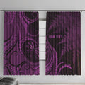 Personalised New Zealand Purple Darts Window Curtain Maori Fern Curve Style