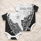 New Zealand Kiwi Rugby Custom Baby Onesie Go Champions Maori Pattern