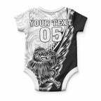 New Zealand Kiwi Rugby Custom Baby Onesie Go Champions Maori Pattern