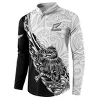 New Zealand Kiwi Rugby Custom Button Sweatshirt Go Champions Maori Pattern