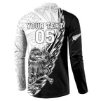 New Zealand Kiwi Rugby Custom Button Sweatshirt Go Champions Maori Pattern