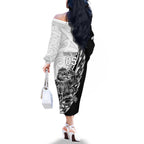 New Zealand Kiwi Rugby Custom Family Matching Off The Shoulder Long Sleeve Dress and Hawaiian Shirt Go Champions Maori Pattern