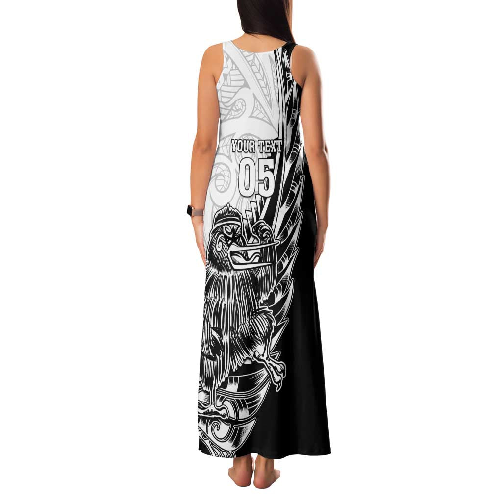 New Zealand Kiwi Rugby Custom Family Matching Tank Maxi Dress and Hawaiian Shirt Go Champions Maori Pattern