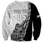 New Zealand Kiwi Rugby Custom Sweatshirt Go Champions Maori Pattern