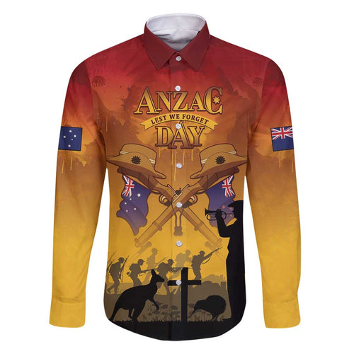 ANZAC Day Family Matching Long Sleeve Bodycon Dress and Hawaiian Shirt Australia And New Zealand Slouch Hats