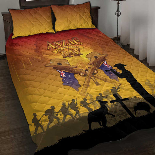ANZAC Day Quilt Bed Set Australia And New Zealand Slouch Hats