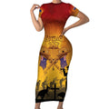 ANZAC Day Short Sleeve Bodycon Dress Australia And New Zealand Slouch Hats