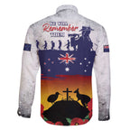 New Zealand And Australia ANZAC Last Post Family Matching Off The Shoulder Long Sleeve Dress and Hawaiian Shirt