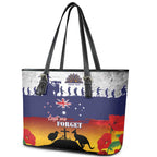 New Zealand And Australia ANZAC Last Post Leather Tote Bag