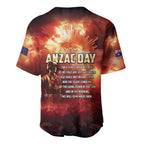 Honouring The ANZAC Spirit Baseball Jersey Gallipoli Lest We Forget