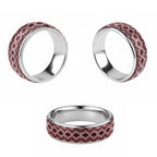 New Zealand Aotearoa Classic Ring Red Taniko Art Maori Pattern