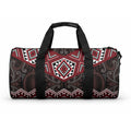 New Zealand Aotearoa Duffle Bag Red Taniko Art Maori Pattern