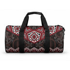 New Zealand Aotearoa Duffle Bag Red Taniko Art Maori Pattern