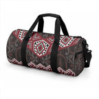 New Zealand Aotearoa Duffle Bag Red Taniko Art Maori Pattern