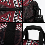 New Zealand Aotearoa Duffle Bag Red Taniko Art Maori Pattern