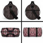 New Zealand Aotearoa Duffle Bag Red Taniko Art Maori Pattern
