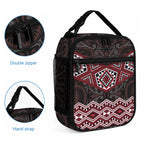 New Zealand Aotearoa Lunch Bag Red Taniko Art Maori Pattern