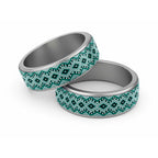 New Zealand Aotearoa Classic Ring Turquoise Taniko Art Maori Pattern