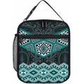 New Zealand Aotearoa Lunch Bag Turquoise Taniko Art Maori Pattern