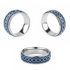New Zealand Aotearoa Classic Ring Blue Taniko Art Maori Pattern