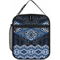 New Zealand Aotearoa Lunch Bag Blue Taniko Art Maori Pattern