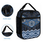 New Zealand Aotearoa Lunch Bag Blue Taniko Art Maori Pattern