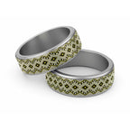 New Zealand Aotearoa Classic Ring Yellow Taniko Art Maori Pattern