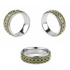 New Zealand Aotearoa Classic Ring Yellow Taniko Art Maori Pattern