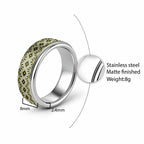 New Zealand Aotearoa Classic Ring Yellow Taniko Art Maori Pattern