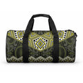 New Zealand Aotearoa Duffle Bag Yellow Taniko Art Maori Pattern