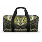New Zealand Aotearoa Duffle Bag Yellow Taniko Art Maori Pattern