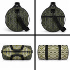 New Zealand Aotearoa Duffle Bag Yellow Taniko Art Maori Pattern