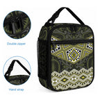 New Zealand Aotearoa Lunch Bag Yellow Taniko Art Maori Pattern