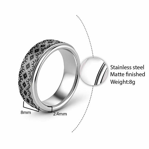 New Zealand Aotearoa Classic Ring Black Taniko Art Maori Pattern