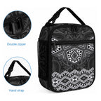 New Zealand Aotearoa Lunch Bag Black Taniko Art Maori Pattern