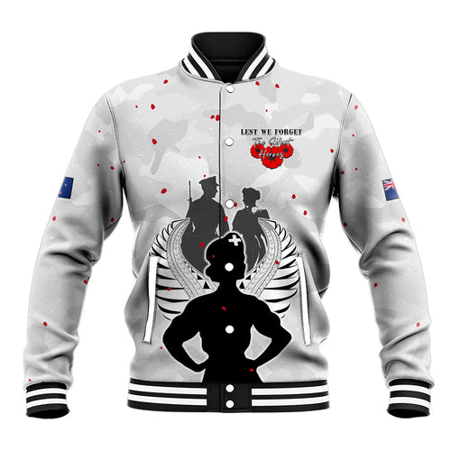 New Zealand ANZAC Day Baseball Jacket For The Nurse Lest We Forget