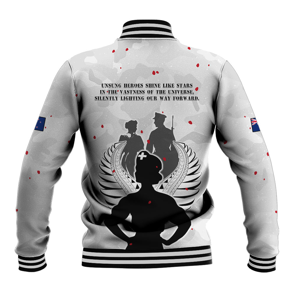 New Zealand ANZAC Day Baseball Jacket For The Nurse Lest We Forget