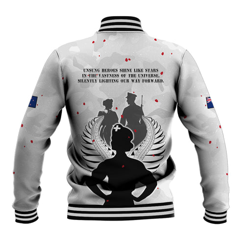 New Zealand ANZAC Day Baseball Jacket For The Nurse Lest We Forget