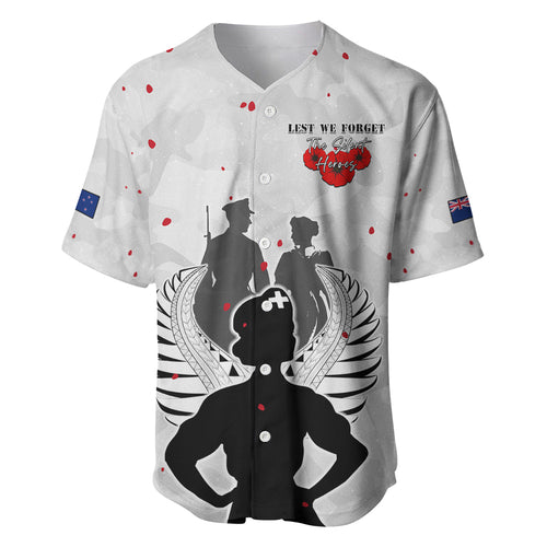 New Zealand ANZAC Day Baseball Jersey For The Nurse Lest We Forget