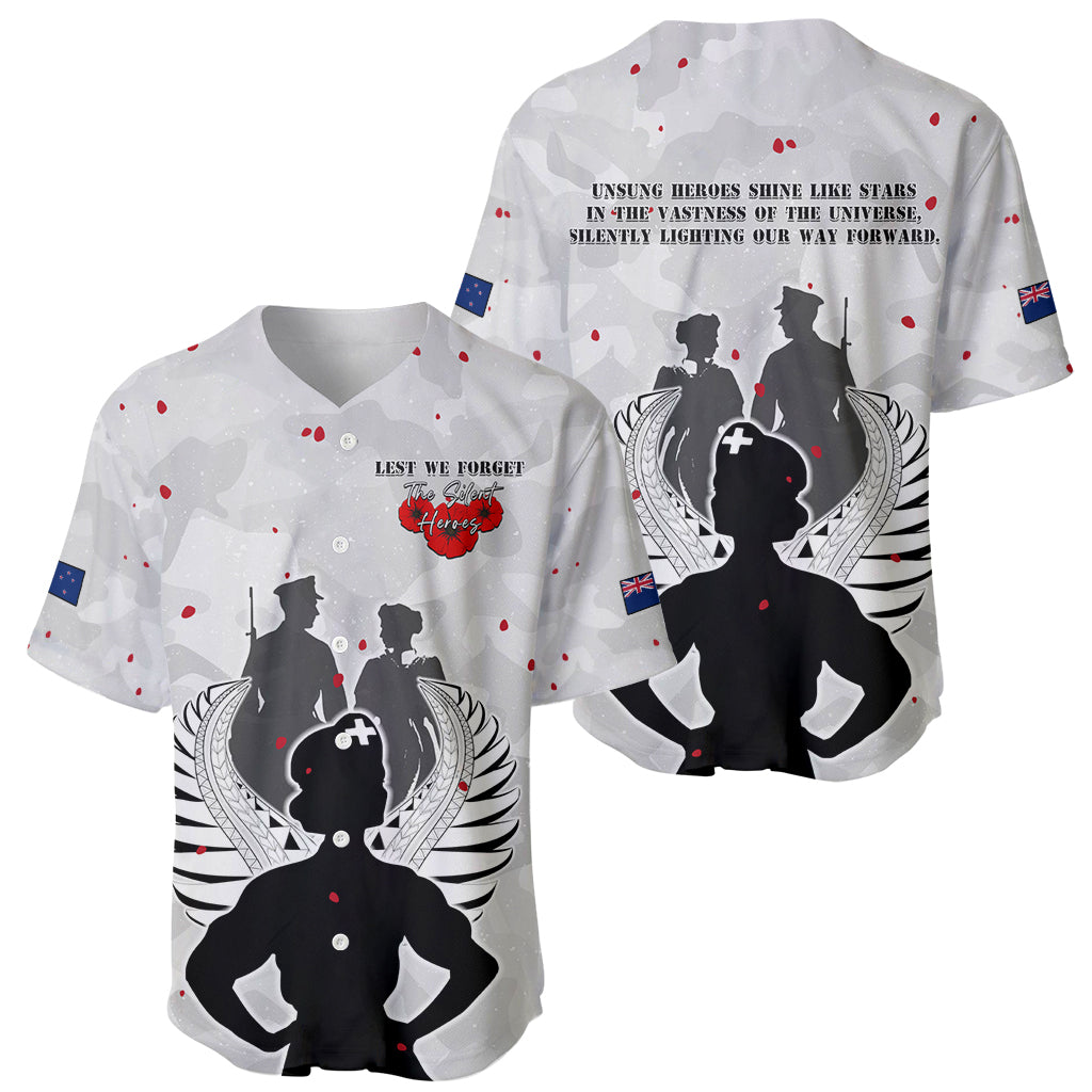 New Zealand ANZAC Day Baseball Jersey For The Nurse Lest We Forget
