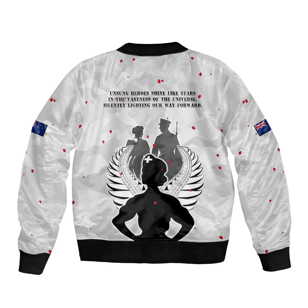 New Zealand ANZAC Day Bomber Jacket For The Nurse Lest We Forget
