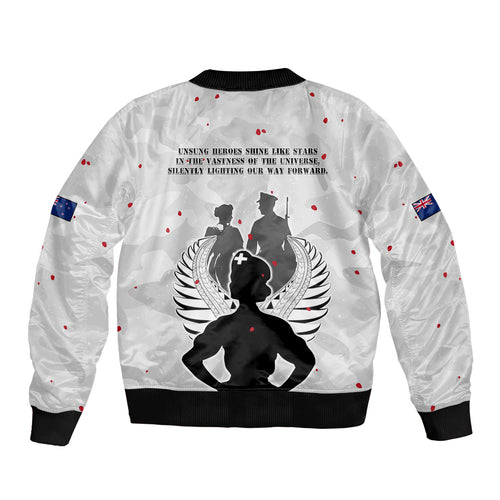 New Zealand ANZAC Day Bomber Jacket For The Nurse Lest We Forget