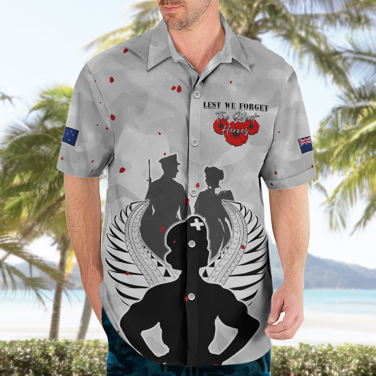 New Zealand ANZAC Day Hawaiian Shirt For The Nurse Lest We Forget