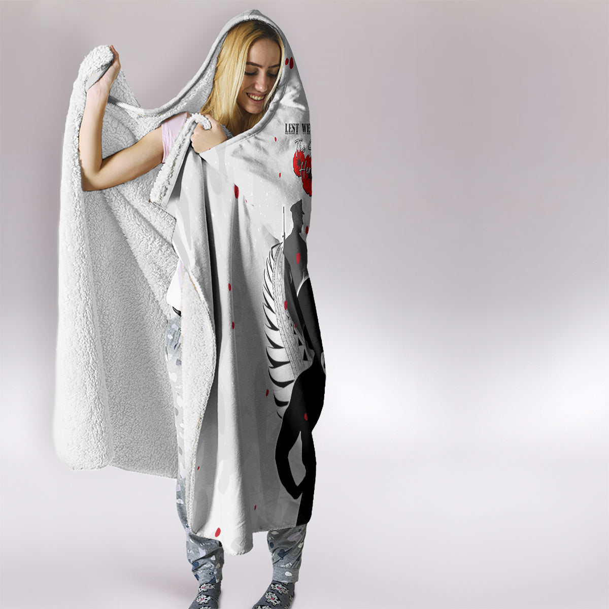 New Zealand ANZAC Day Hooded Blanket For The Nurse Lest We Forget