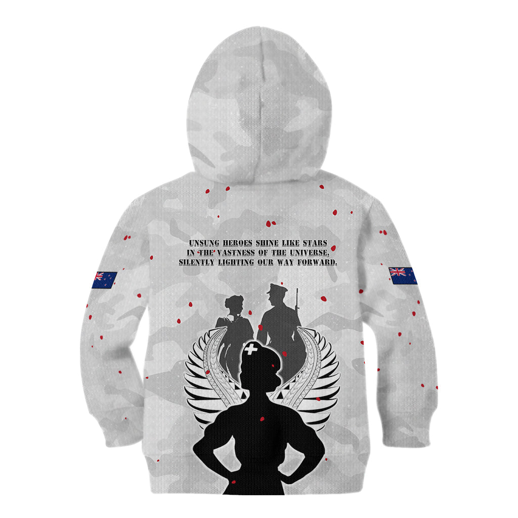 New Zealand ANZAC Day Kid Hoodie For The Nurse Lest We Forget
