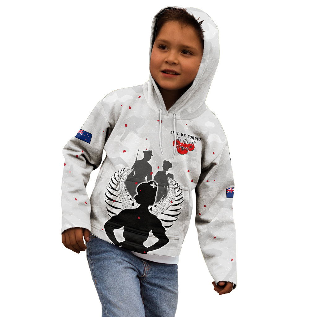 New Zealand ANZAC Day Kid Hoodie For The Nurse Lest We Forget